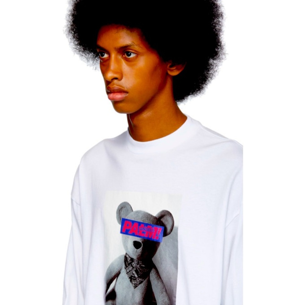 Palm Angels White Bear Long Sleeve T-Shirt